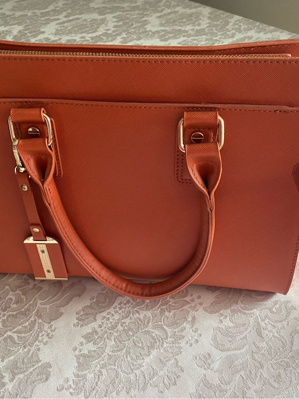 Miztrique Satchel Handbag in Burnt Orange